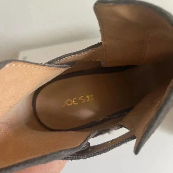 Joes Jeans 10 Gray Suede Cassia Blocked Heel Suede Bootie Boot Open Toe - Picture 10 of 11